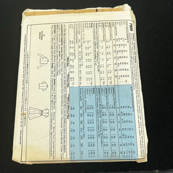 Vintage McCall's 7909 Misses' Dress & Jacket Sewing Pattern Size 14 Bust 36 - Picture 2 of 2